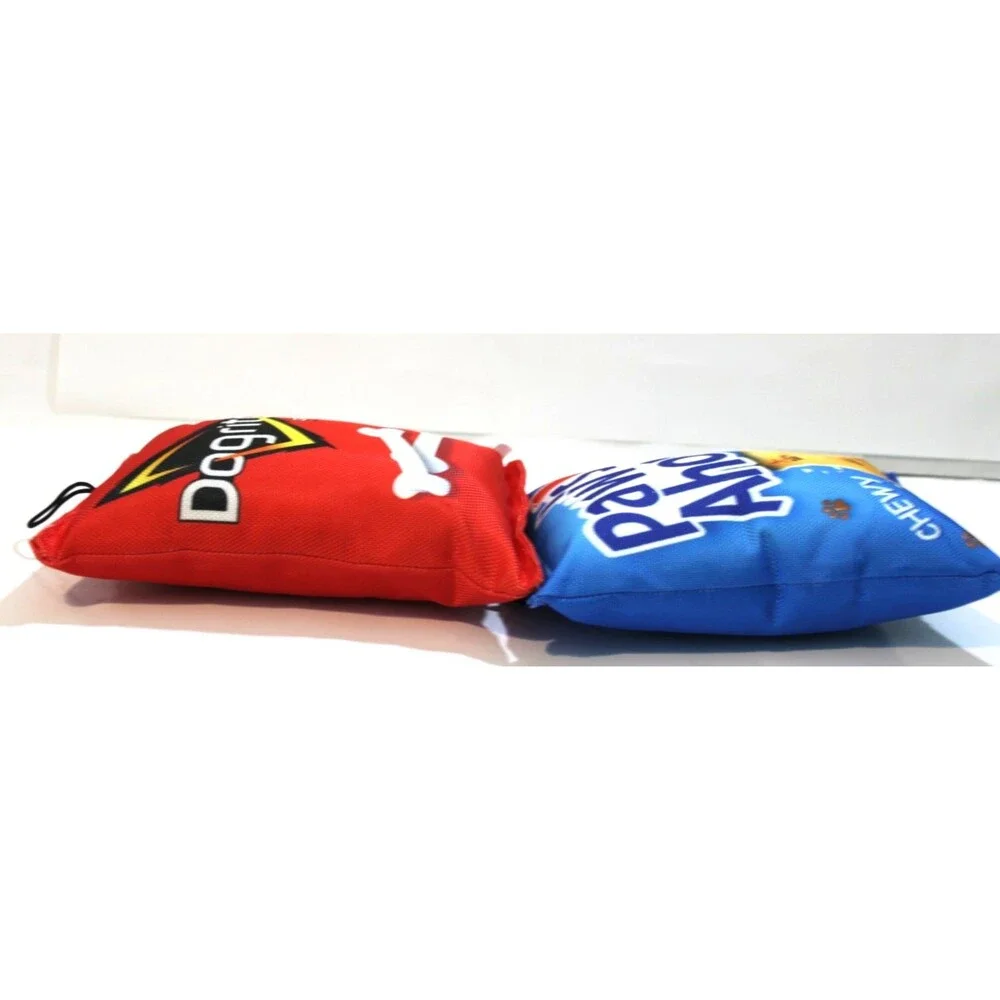 Spot Fun Food Dogritos Red Plush Squeaker & Paws Ahoy Chewy Dog Toy Lot 2 Set